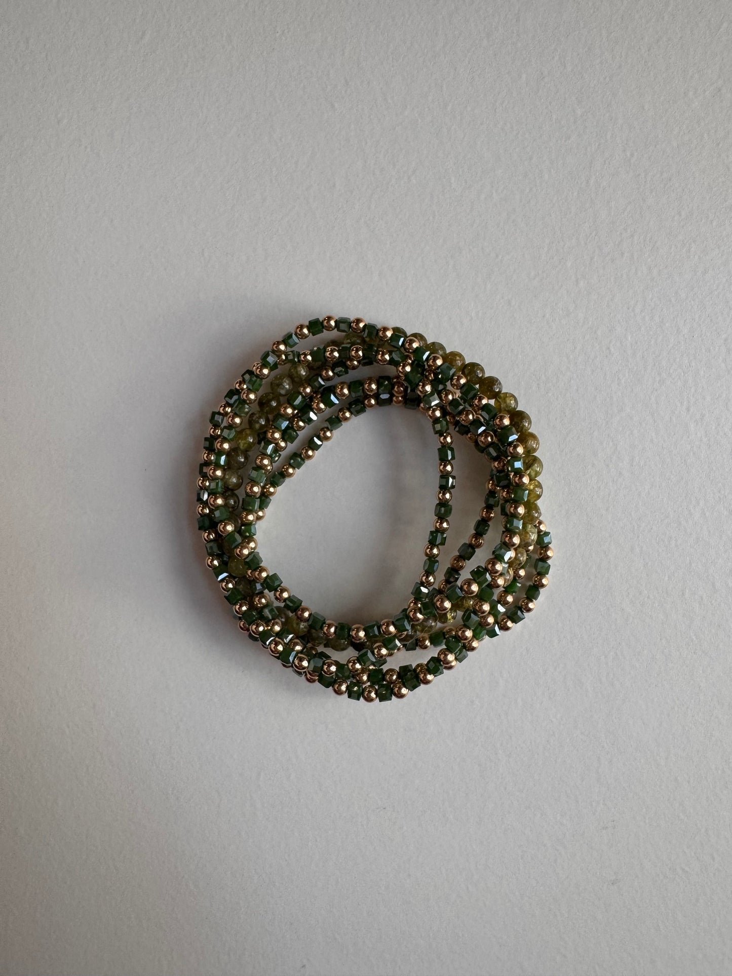 Emerald Elegance Crystal Stretch Crystal Bracelet