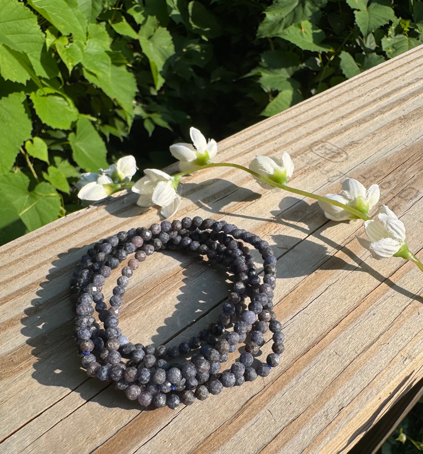 Natural Sapphire Faceted 4mm 7.5” Crystal Bracelet