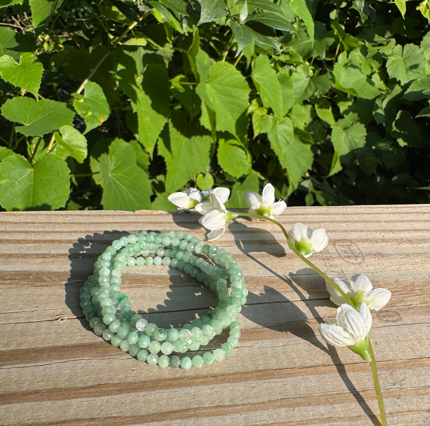 4mm Faceted Natural Burma Jade Crystal Bracelets