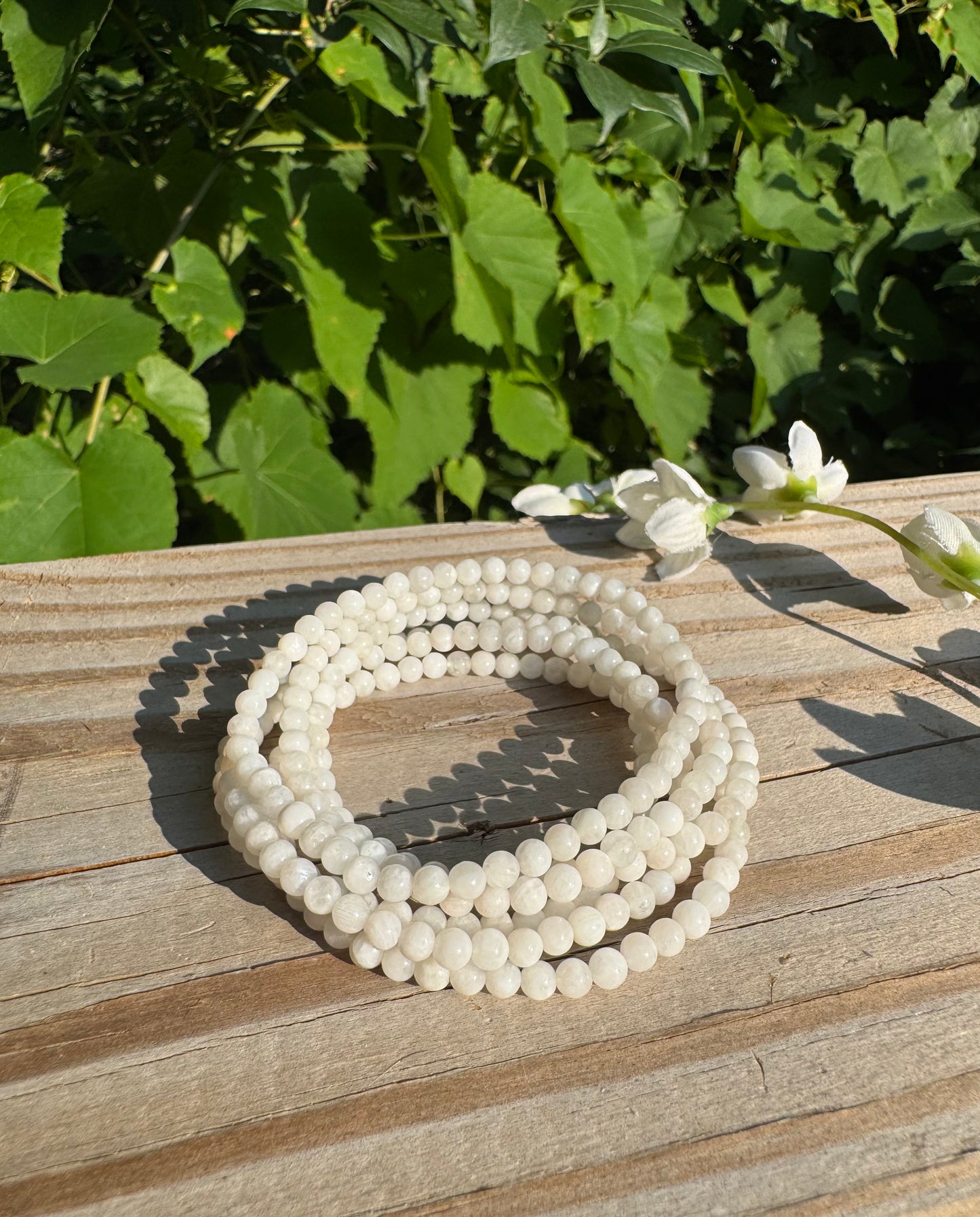 Natural Moonstone 3-4mm 7.5”