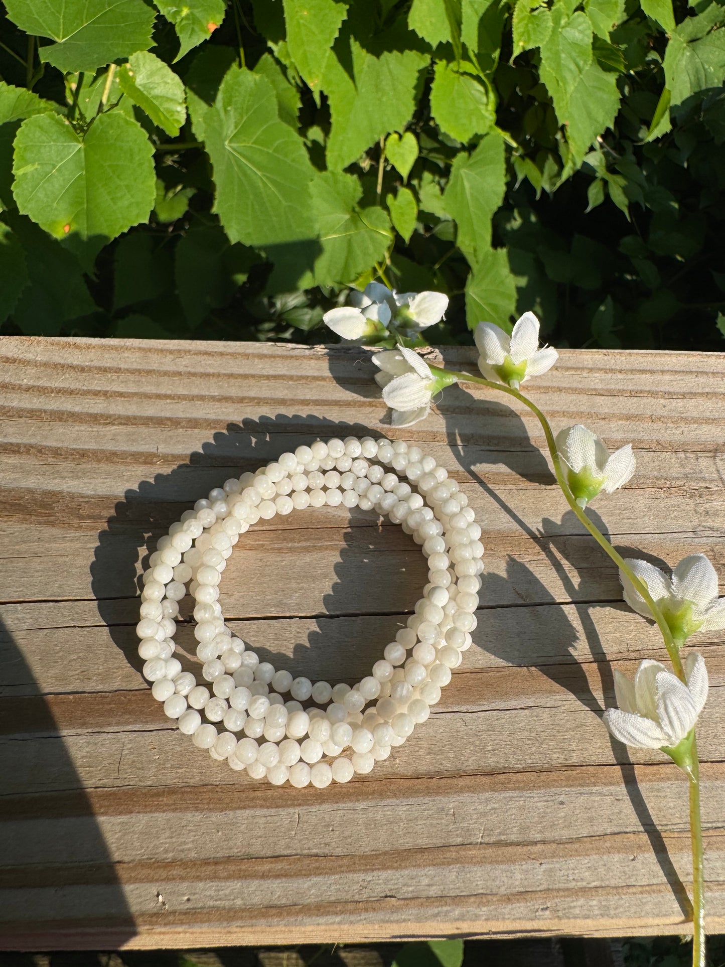Natural Moonstone 3-4mm 7.5”