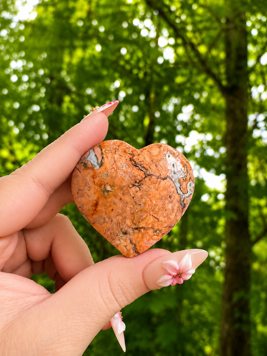 Beautiful Pink Agate Heart