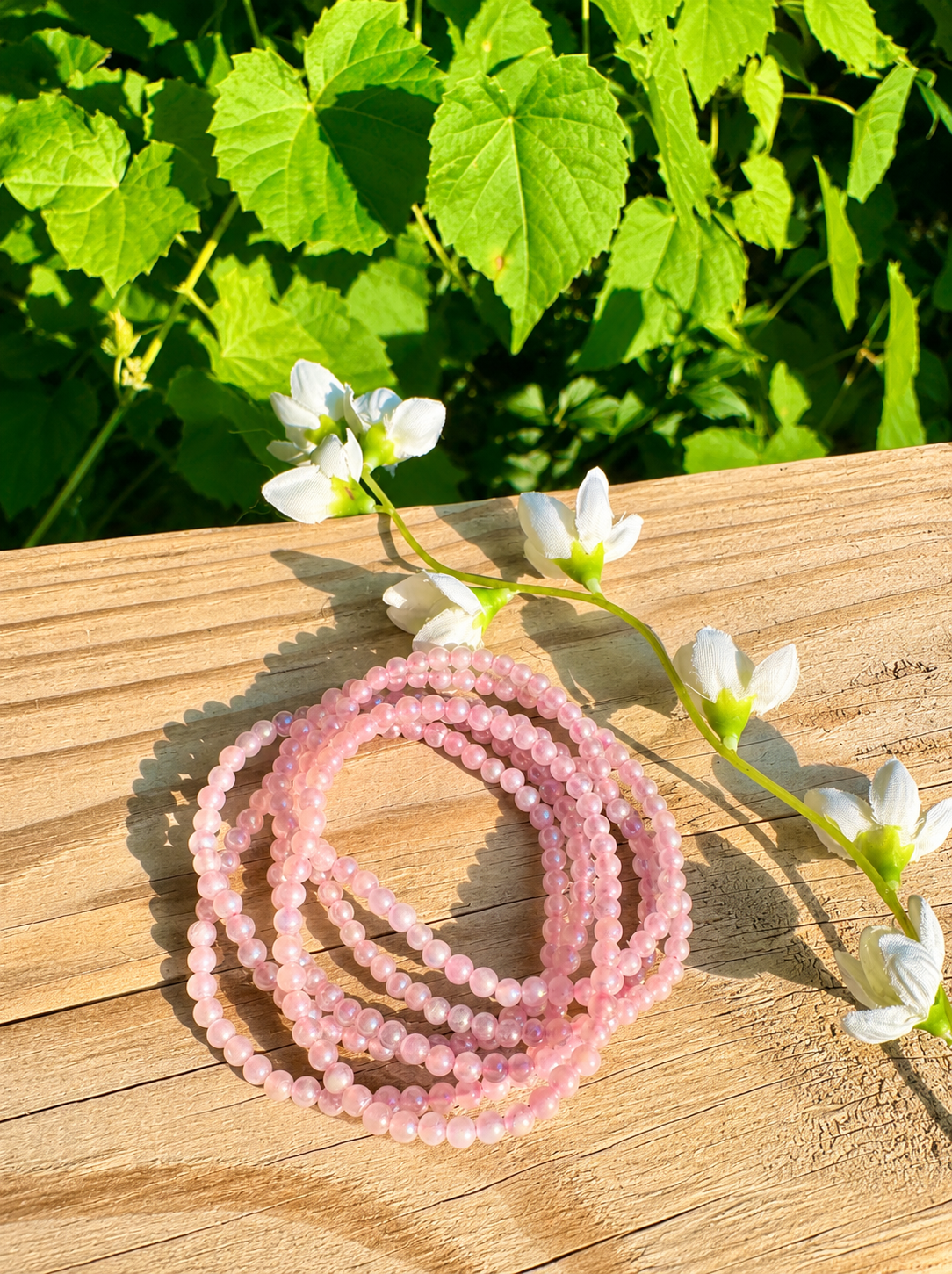 Angel Aura Rose Quartz 4mm 7.5"
Stretch Crystal Bracelet