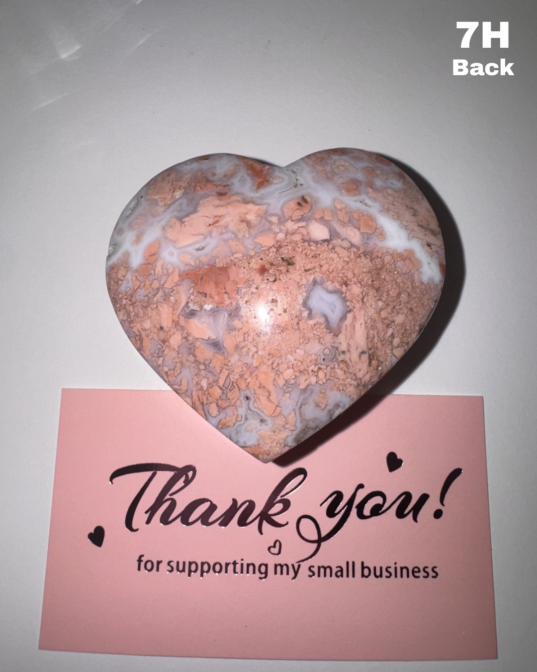 Beautiful Pink Agate Heart