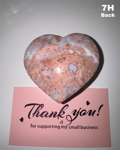 Beautiful Pink Agate Heart