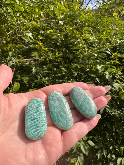 Amazonite Palm Stone Small Flat
