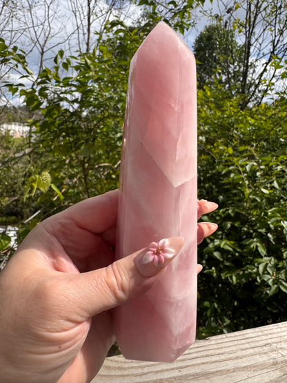 Large Rose Quartz Tower