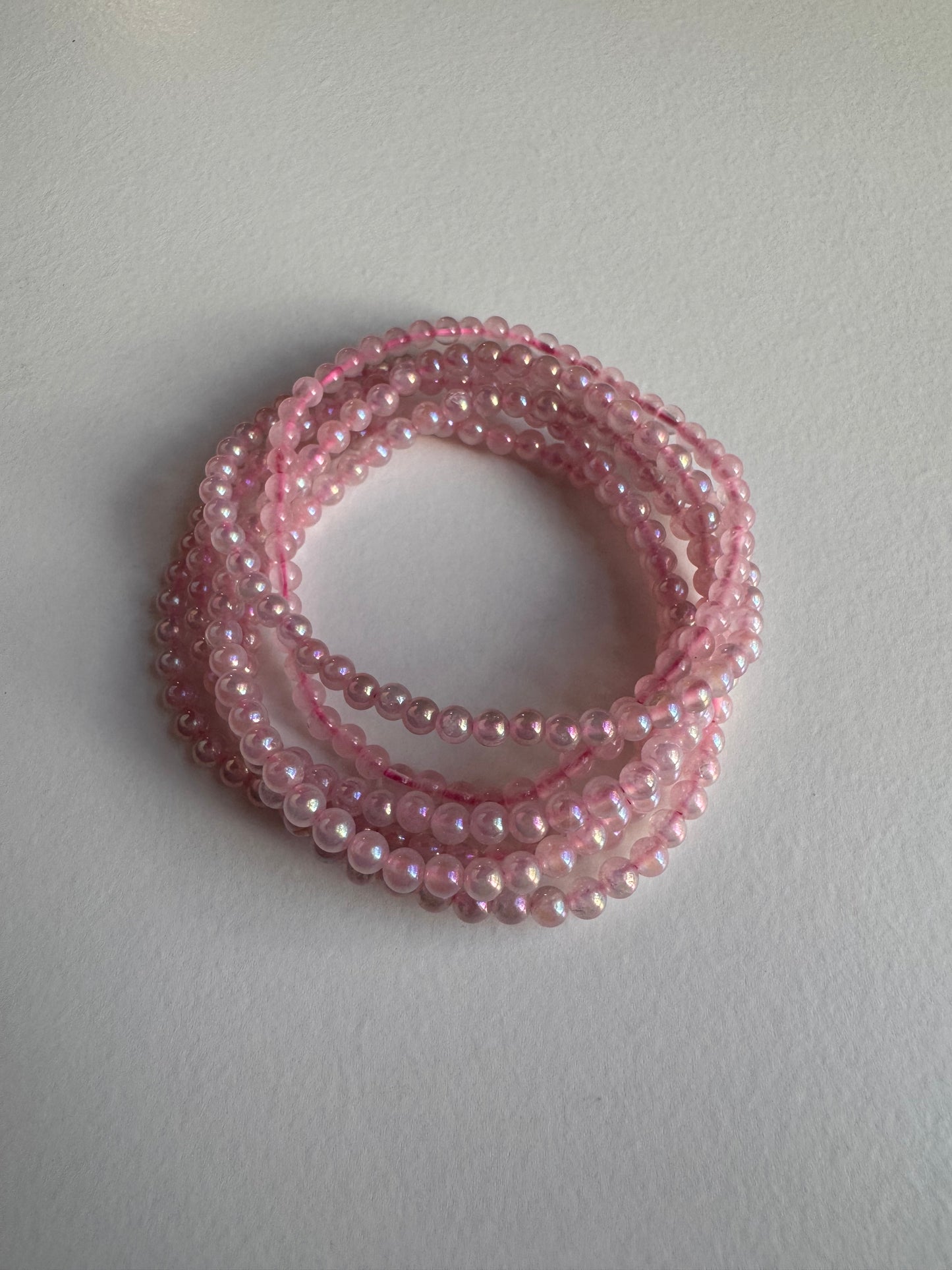 Angel Aura Rose Quartz 4mm 7.5"
Stretch Crystal Bracelet