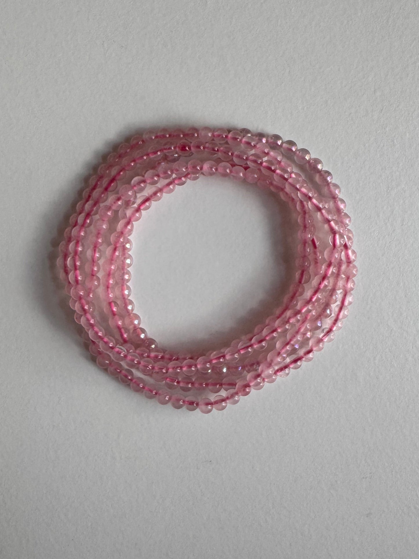 Natural Rose Quartz 4mm 7.5” Crystal Stretch Bracelet