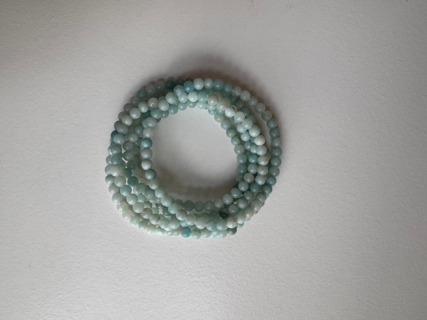 Amazonite aka Sky Blue Quartz 4mm 7.5”Stretch Crystal Bracelet