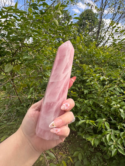 Large Rose Quartz Tower