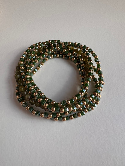 Emerald Elegance Crystal Stretch Crystal Bracelet