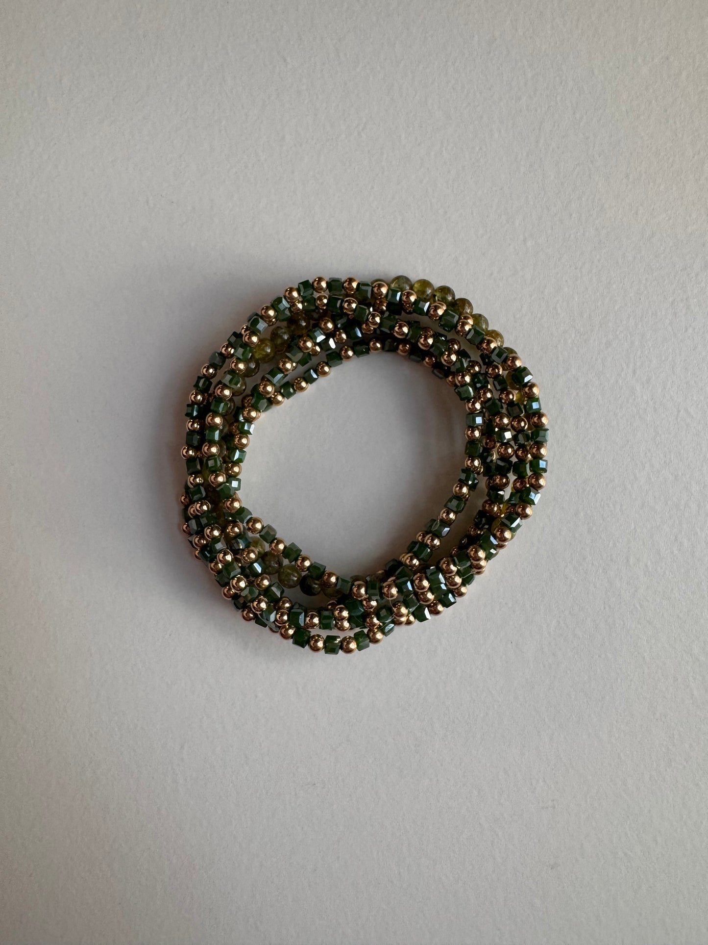 Emerald Elegance Crystal Stretch Crystal Bracelet