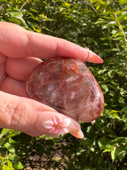 Fire Quartz Palm Stone Flat