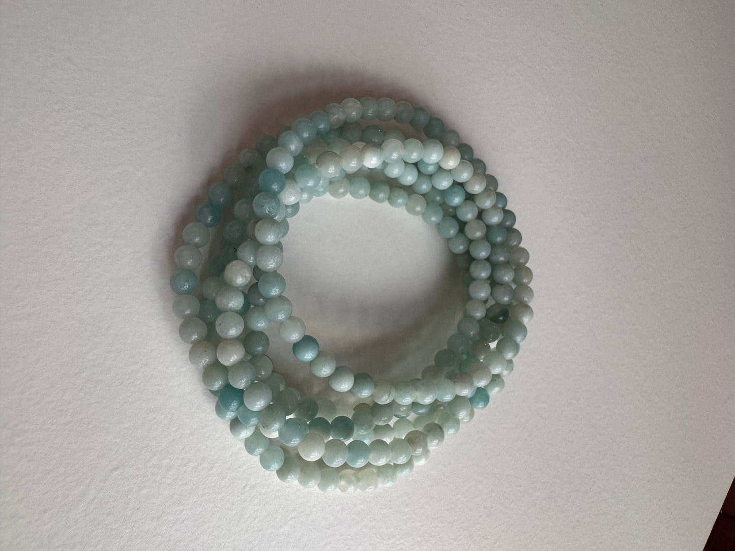 Amazonite aka Sky Blue Quartz 4mm 7.5”Stretch Crystal Bracelet