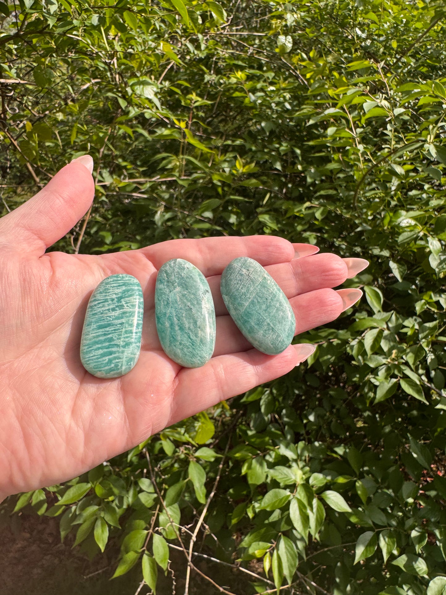 Amazonite Palm Stone Small Flat