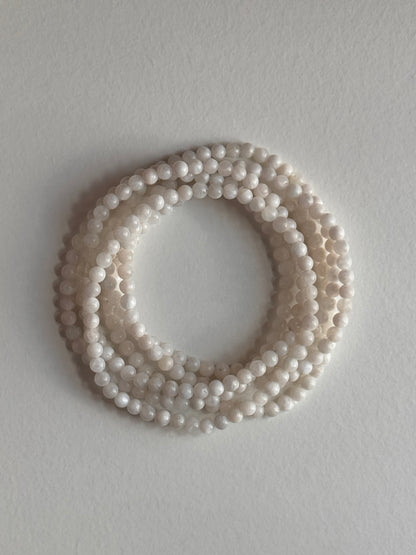 Natural Moonstone 3-4mm 7.5” Stretch Crystal Bracelet