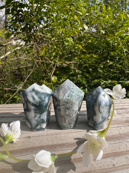 Moss Agate CupCake Tower