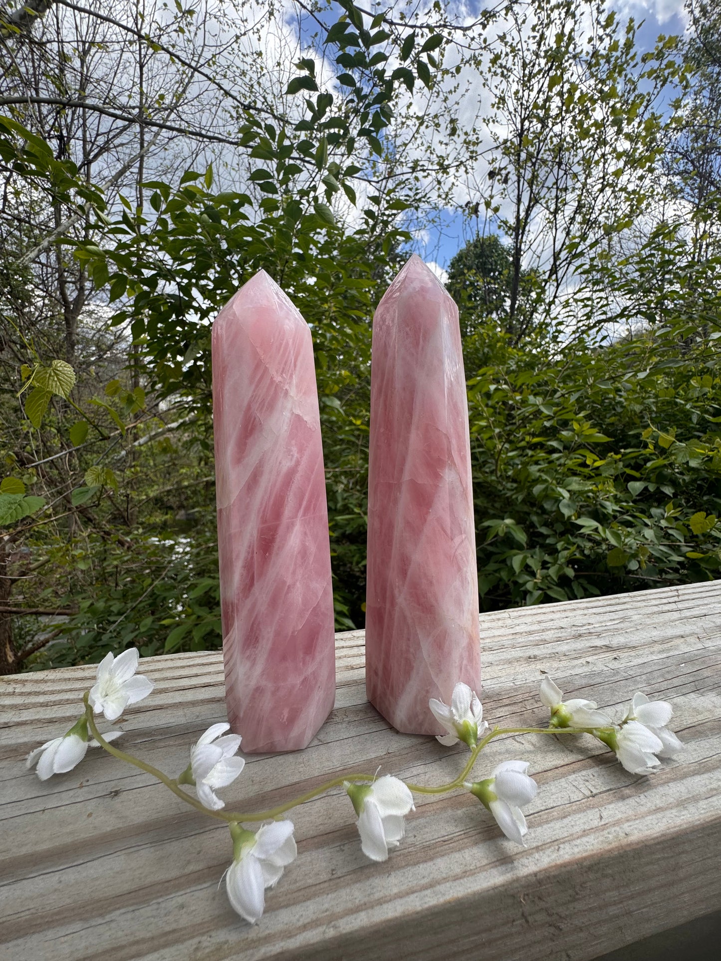 Large Rose Quartz Tower