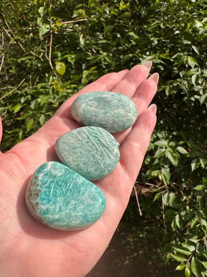 Amazonite Palm Stone Large Flat