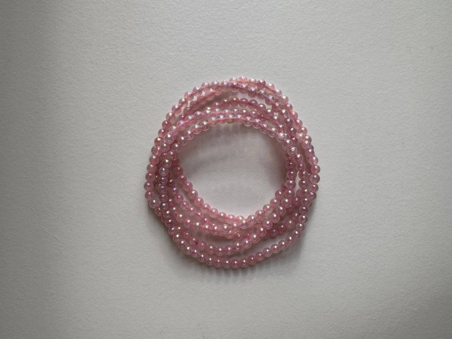 Angel Aura Rose Quartz 4mm 7.5"
Stretch Crystal Bracelet