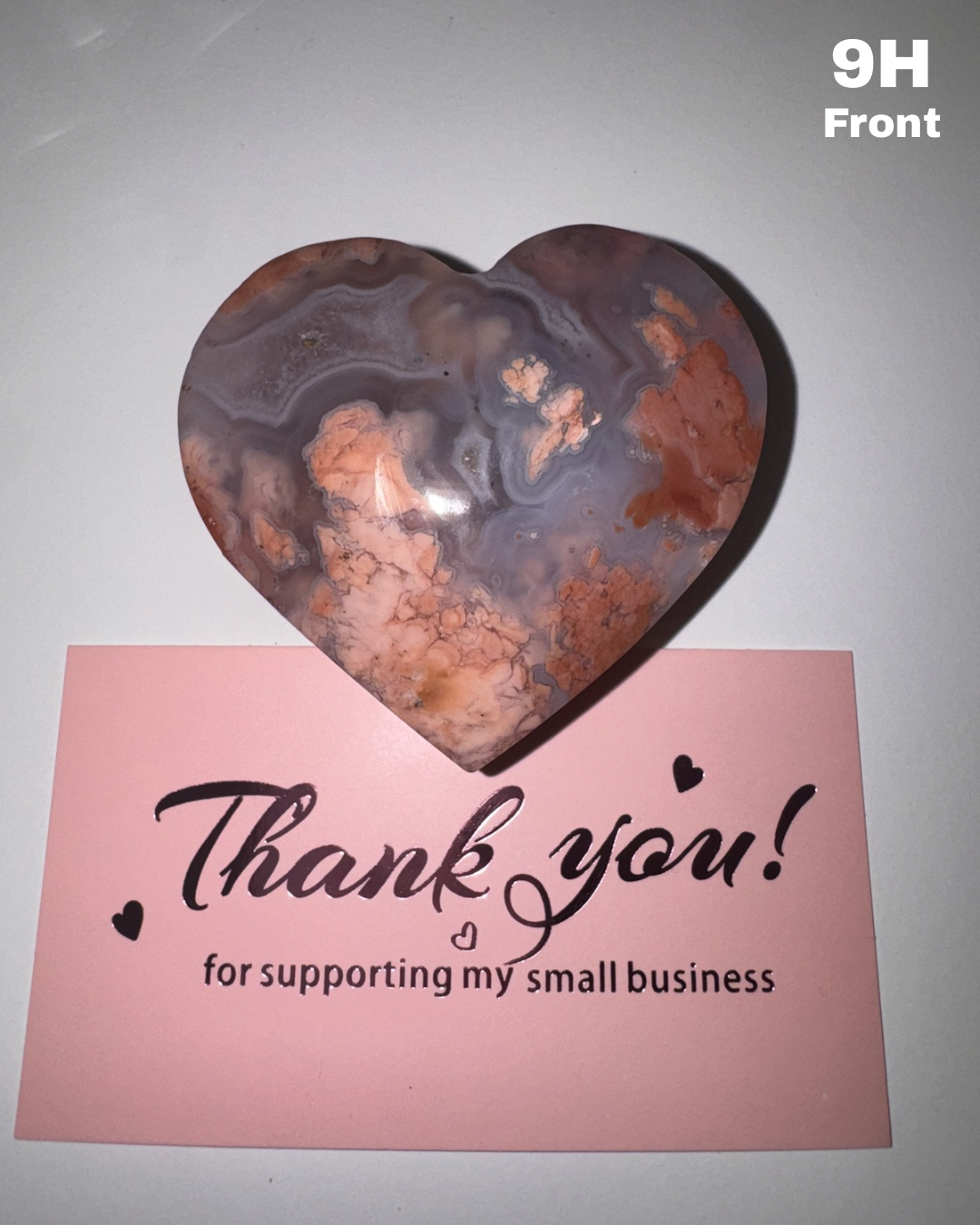 Beautiful Pink Agate Heart