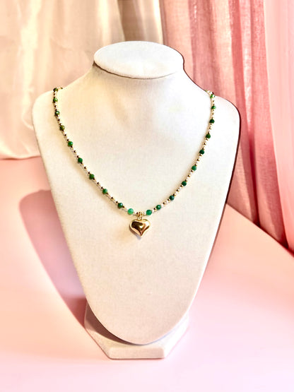The Ariah Necklace ✨ Emerald, Green Aventurine & Pearl Beaded Necklace