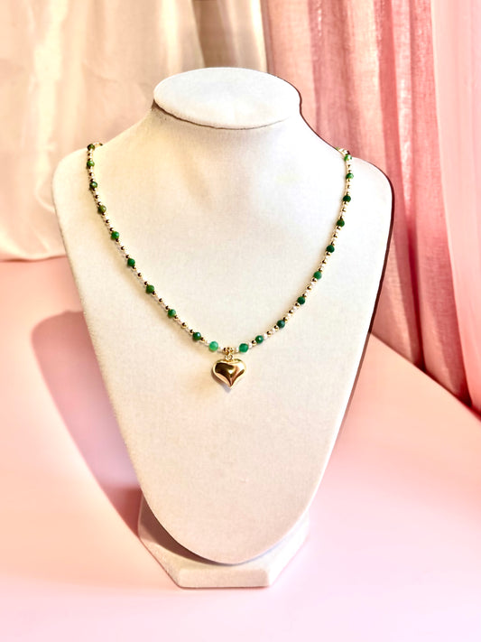 The Ariah Necklace ✨ Emerald, Green Aventurine & Pearl Beaded Necklace