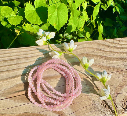 Angel Aura Rose Quartz 4mm 7.5"
Stretch Crystal Bracelet