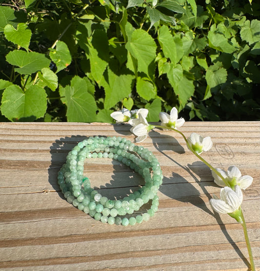 4mm Faceted Natural Burma Jade Crystal Bracelets