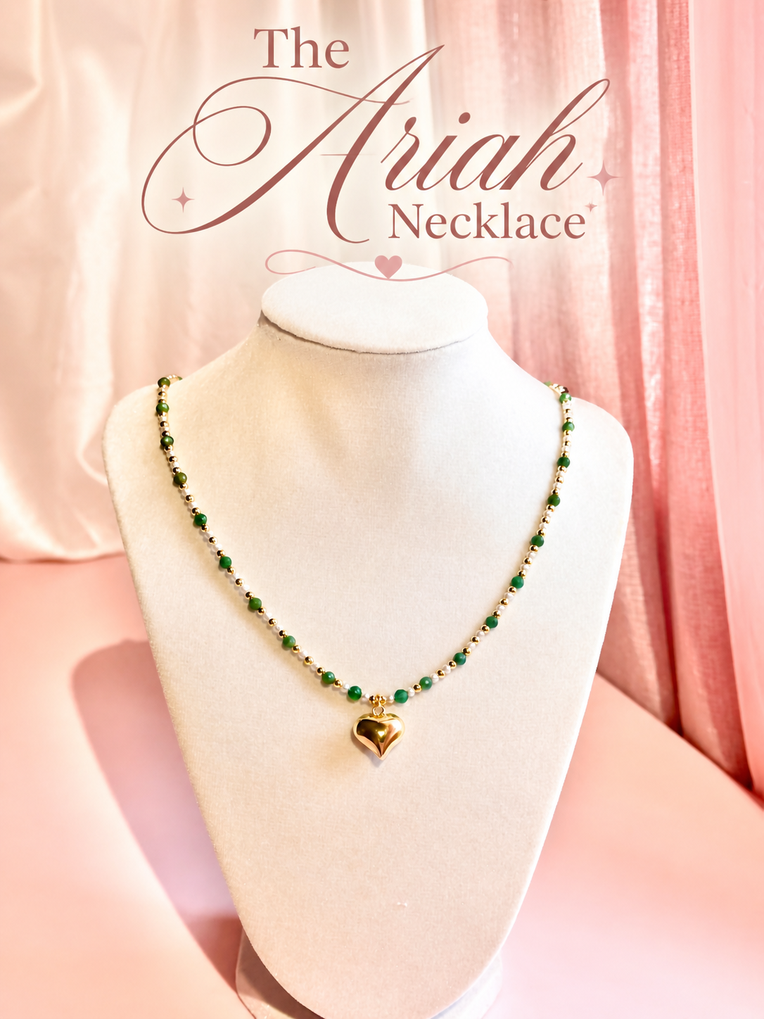 The Ariah Necklace ✨ Emerald, Green Aventurine & Pearl Beaded Necklace