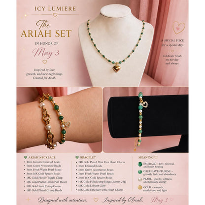 The Ariah Set ✨ Emerald, Green Aventurine & Pearl Jewelry Set