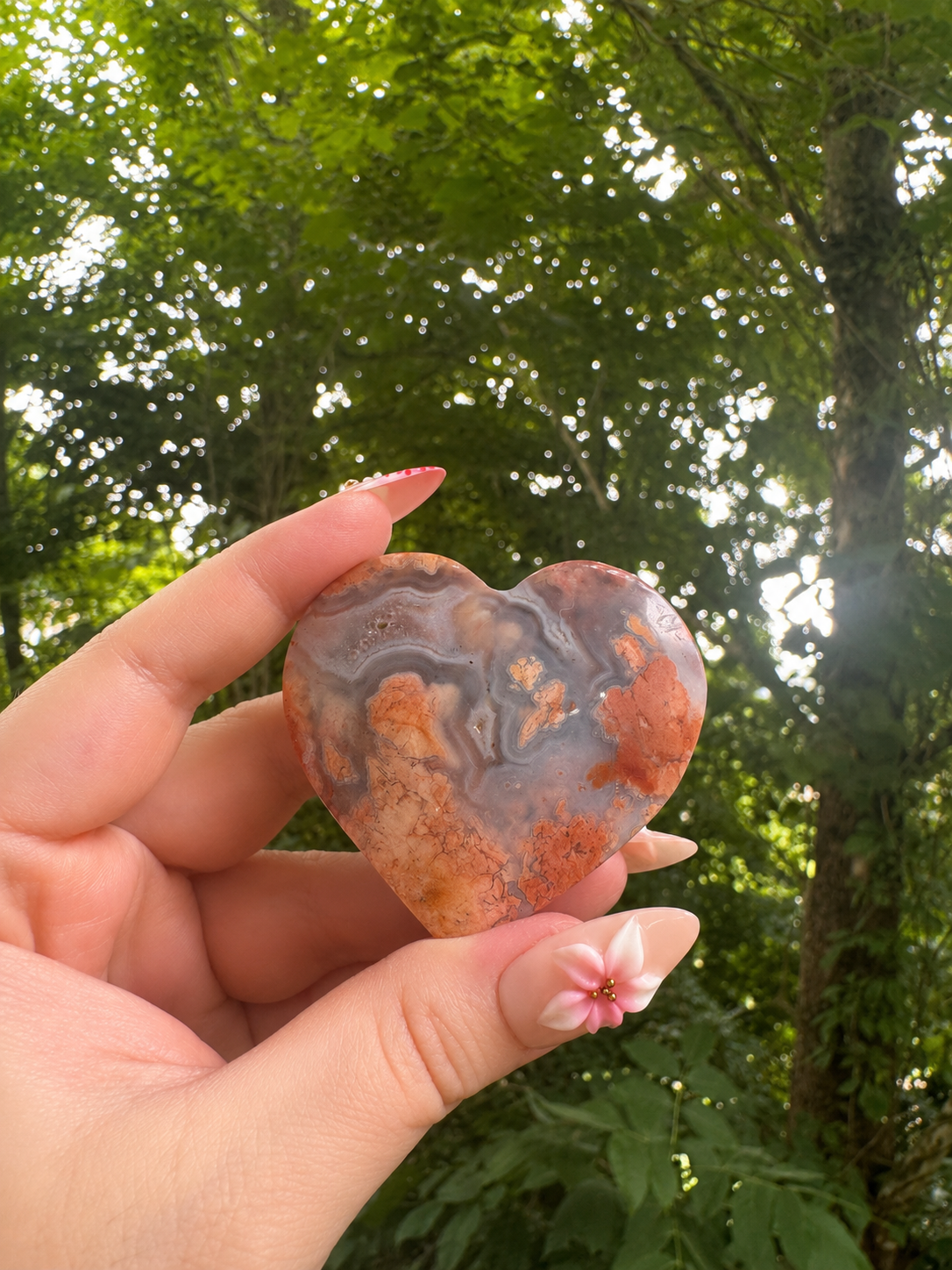 Beautiful Pink Agate Heart