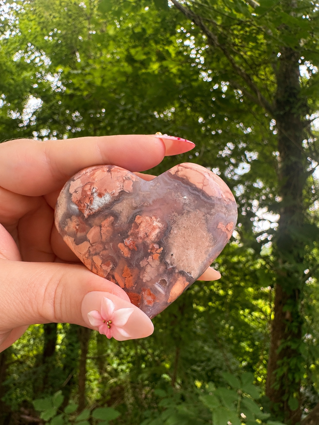 Beautiful Pink Agate Heart