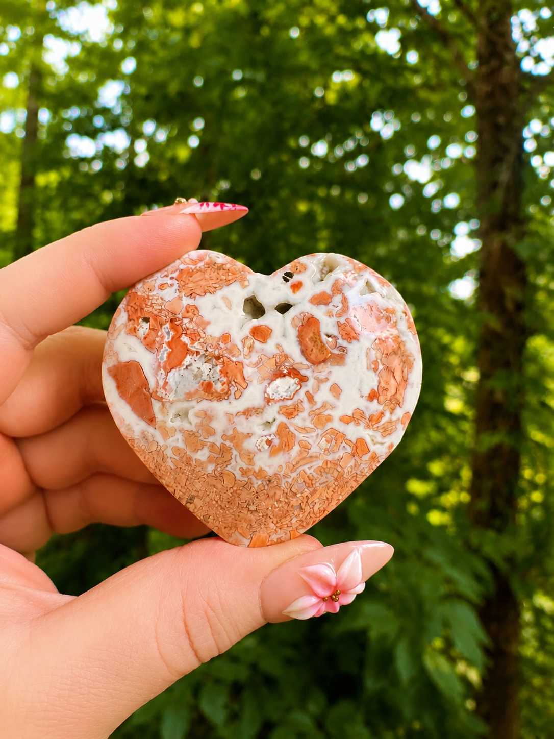 Beautiful Pink Agate Heart