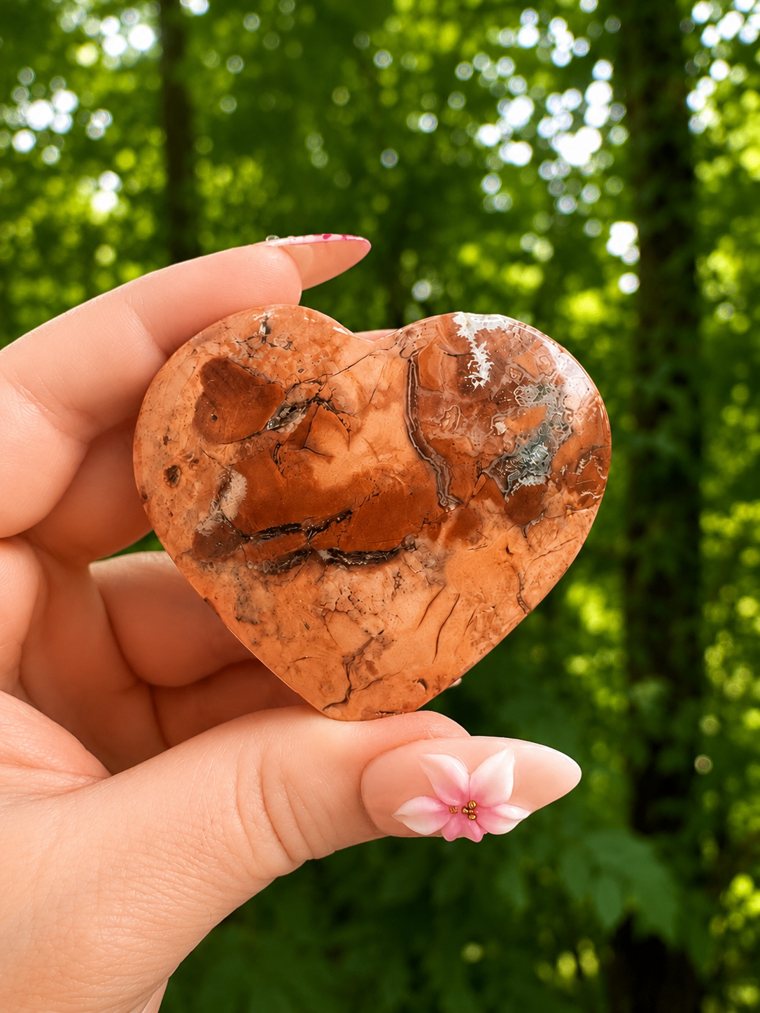 Beautiful Pink Agate Heart