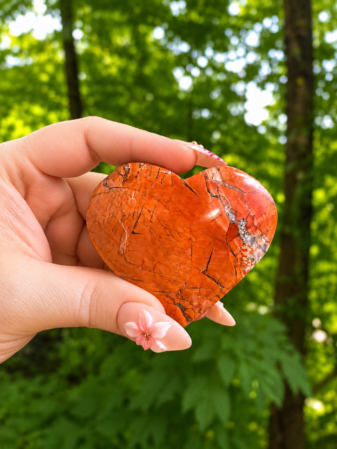 Beautiful Pink Agate Heart