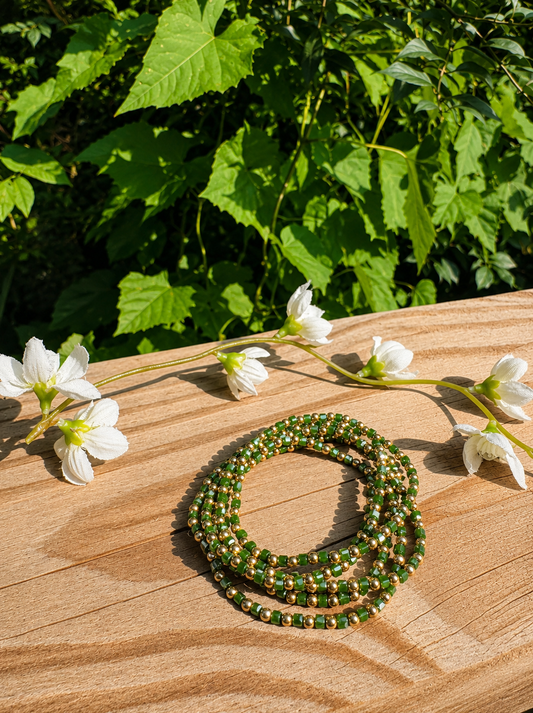Emerald Elegance Crystal Stretch Bracelet